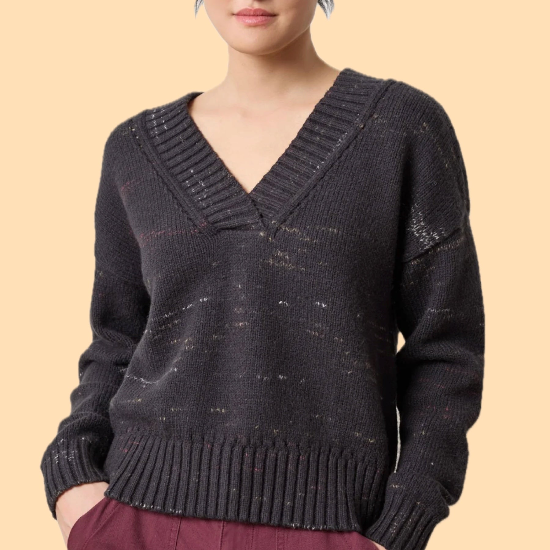 LILLA P OVERSIZED V-NECK SWEATER | CLOTHWARE